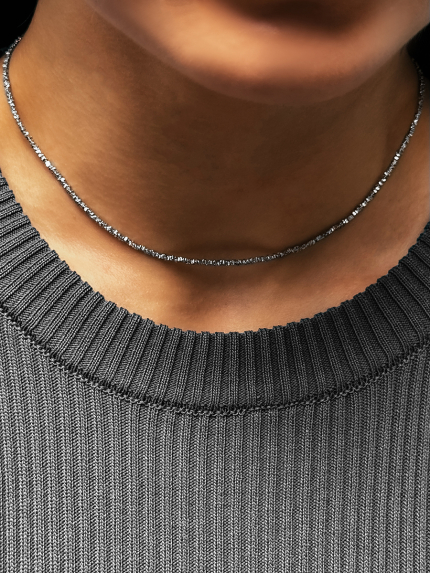 Кольє без вставок Срібло 925° (родій) 190003