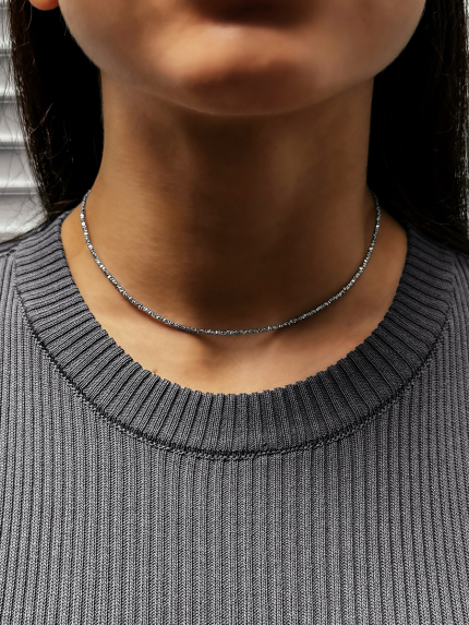 Кольє без вставок Срібло 925° (родій) 190003