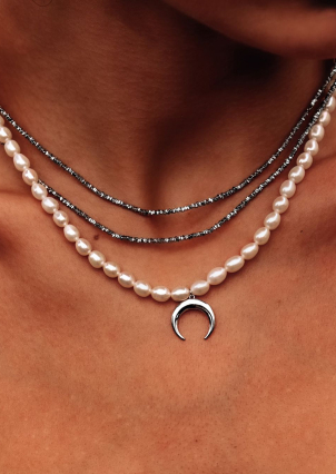 Кольє без вставок Срібло 925° (родій) 190003