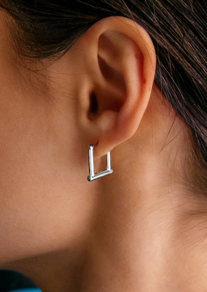 Сережки без вставок Срібло 925° (родій) 110041