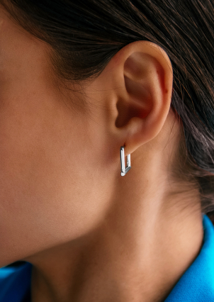 Сережки без вставок Срібло 925° (родій) 110041