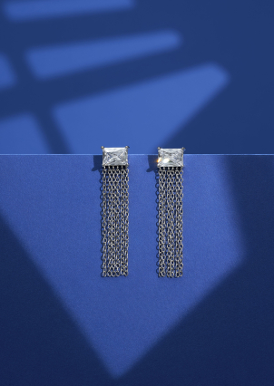Сережки фіаніт Срібло 925° (родій) 110182