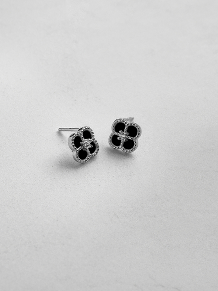 Сережки онікс Срібло 925° (родій) 190273ч