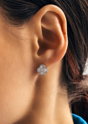 Сережки перламутр Срібло 925° (родій) 190273б