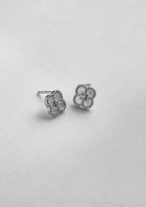 Сережки перламутр Срібло 925° (родій) 190273б