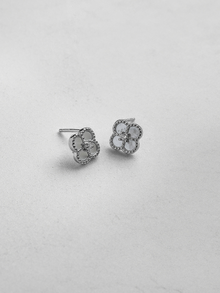 Сережки перламутр Срібло 925° (родій) 190273б