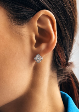 Сережки перламутр Срібло 925° (родій) 190273б