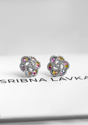 Сережки фіаніт Срібло 925° (родій) 190254