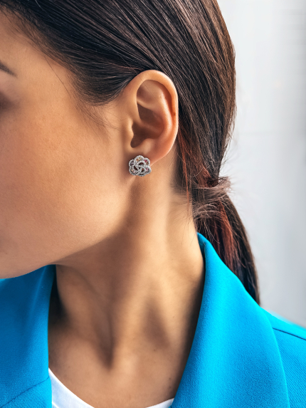 Сережки фіаніт Срібло 925° (родій) 190254