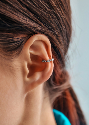 Сережки без вставок Срібло 925° (родій) 190002