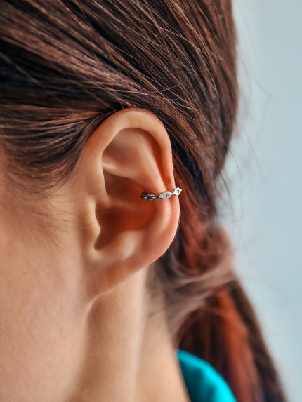 Сережки без вставок Срібло 925° (родій) 190002