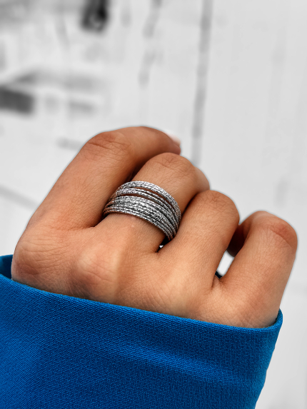 Каблучка без вставок Срібло 925° (родій) 958011