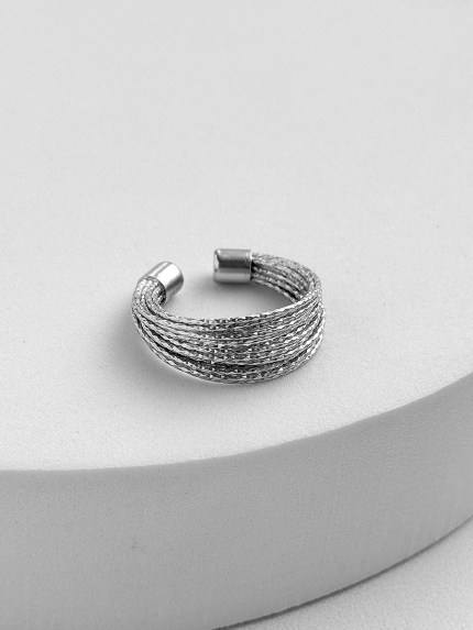 Каблучка без вставок Срібло 925° (родій) 958011