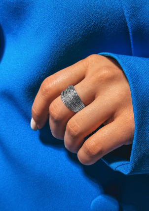 Каблучка без вставок Срібло 925° (родій) 958011