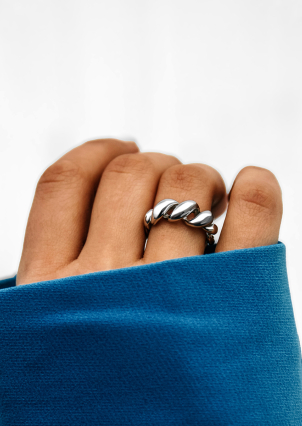 Каблучка без вставок Срібло 925° (родій) 958012