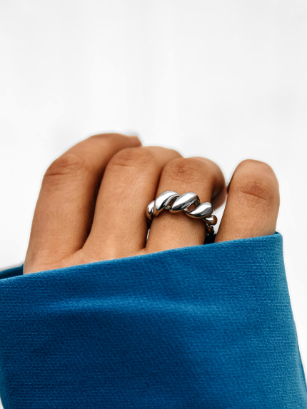 Каблучка без вставок Срібло 925° (родій) 958012