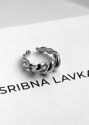 Каблучка без вставок Срібло 925° (родій) 958012