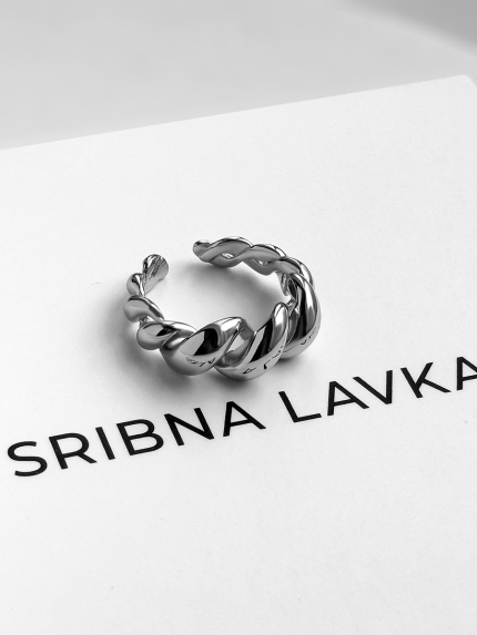 Каблучка без вставок Срібло 925° (родій) 958012