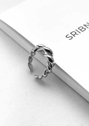 Каблучка без вставок Срібло 925° (родій) 958012