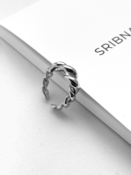 Каблучка без вставок Срібло 925° (родій) 958012