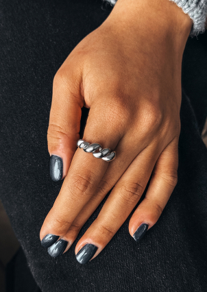 Каблучка без вставок Срібло 925° (родій) 958012