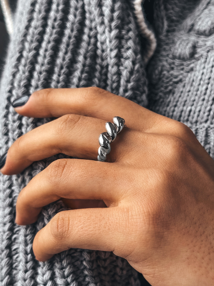 Каблучка без вставок Срібло 925° (родій) 958012