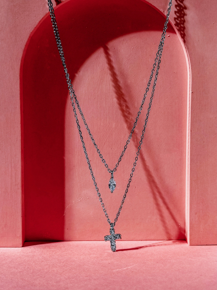 Кольє Фіаніт (5А) Срібло 925° (родій) 190173