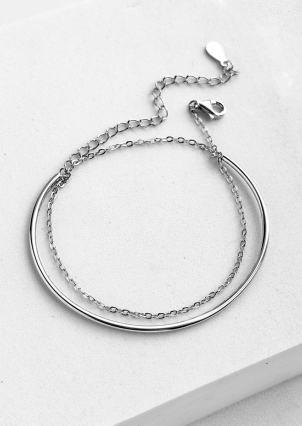 Браслет без вставок Срібло 925° (родій) 170021