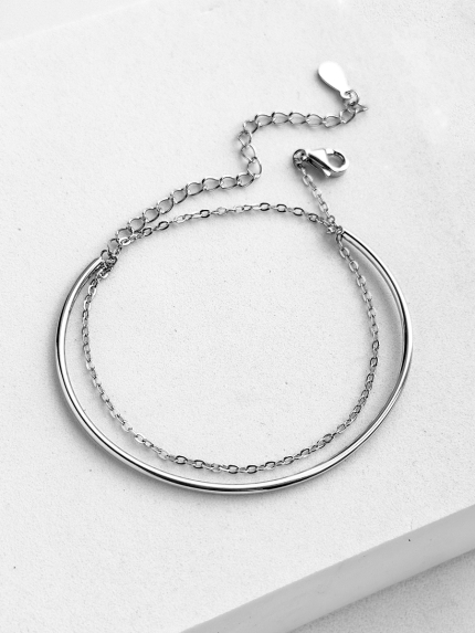 Браслет без вставок Срібло 925° (родій) 170021