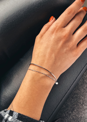 Браслет без вставок Срібло 925° (родій) 170021