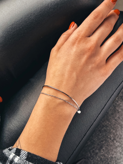 Браслет без вставок Срібло 925° (родій) 170021