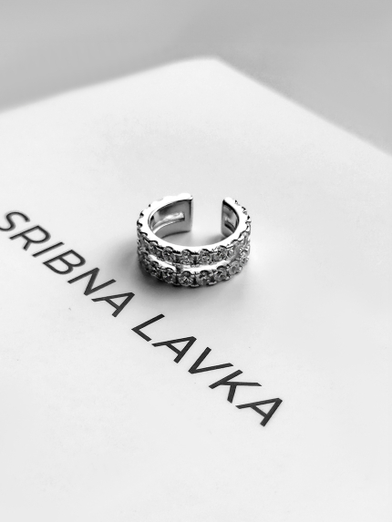 Сережки фіаніт Срібло 925° (родій) GSE682P