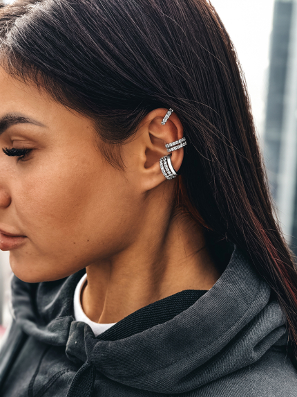 Сережки фіаніт Срібло 925° (родій) GSE682P