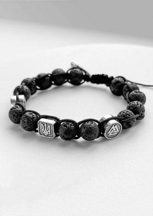 Браслет вулканічний камінь Срібло 925° 75275