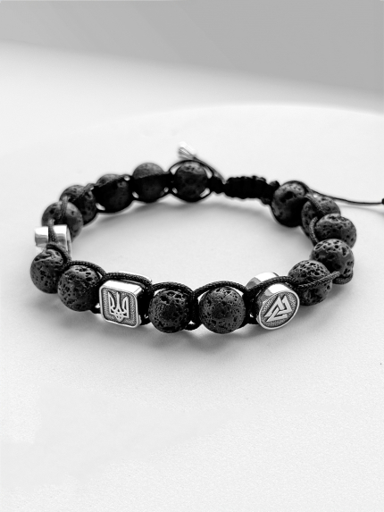 Браслет вулканічний камінь Срібло 925° 75275