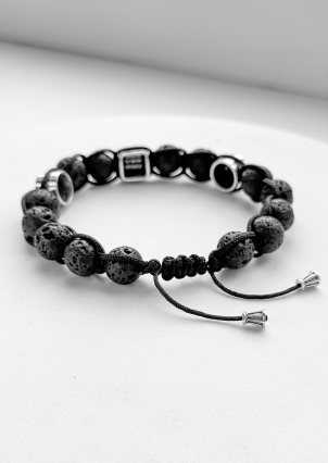 Браслет вулканічний камінь Срібло 925° 75275