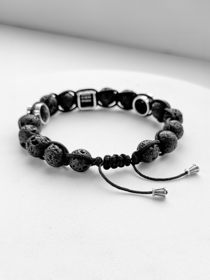 Браслет вулканічний камінь Срібло 925° 75275