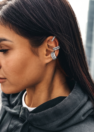 Сережки фіаніт Срібло 925° (родій) GSE681P