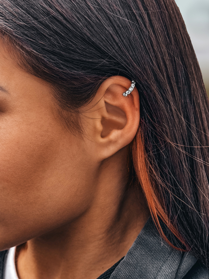 Сережки фіаніт Срібло 925° (родій) GSE683P