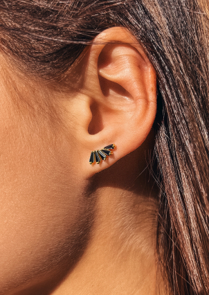 Сережки фіаніт Срібло 925° (позолота) 958014