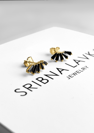 Сережки фіаніт Срібло 925° (позолота) 958014