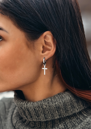 Сережки фіаніт Срібло 925° (родій) 101023