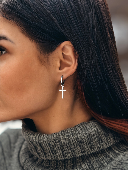 Сережки фіаніт Срібло 925° (родій) 101023