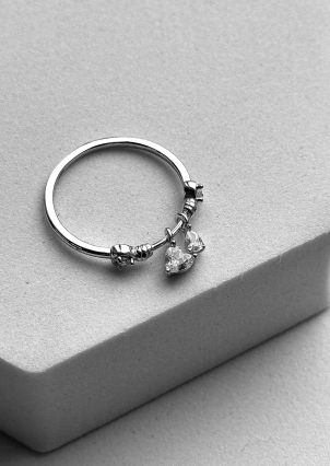 Каблучка Фіаніт (5А) Срібло 925° (родій) GZR312PW