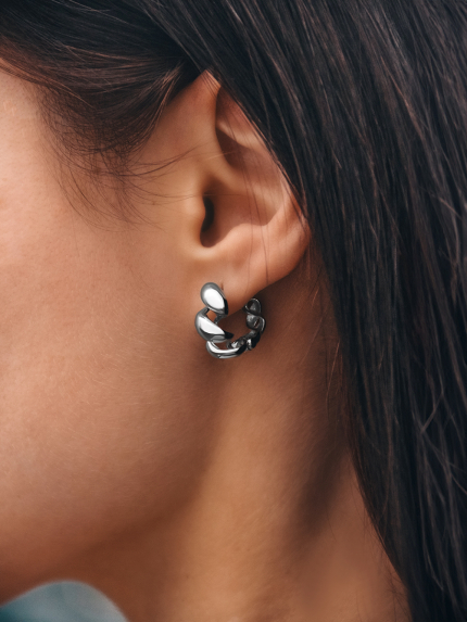 Earrings without inserts Silver 925° (rhodium) 110043