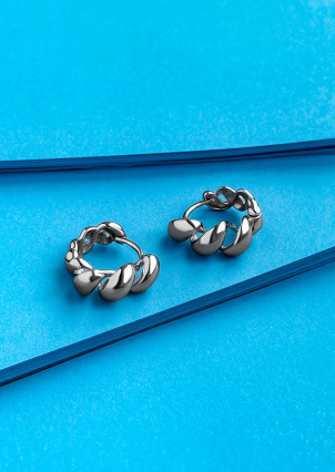 Сережки без вставок Срібло 925° (родій) 110043