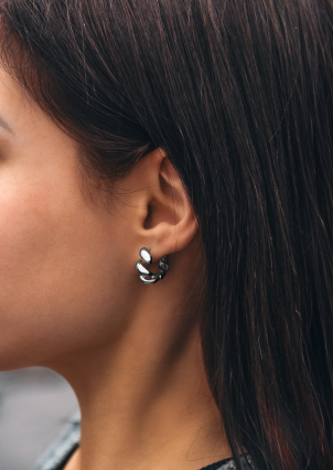 Сережки без вставок Срібло 925° (родій) 110043