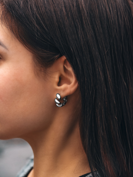 Earrings without inserts Silver 925° (rhodium) 110043