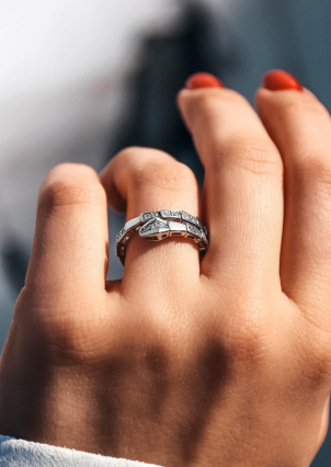 Каблучка фіаніт Срібло 925° (родій) GSR615P