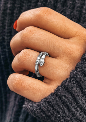 Каблучка фіаніт Срібло 925° (родій) GSR615P